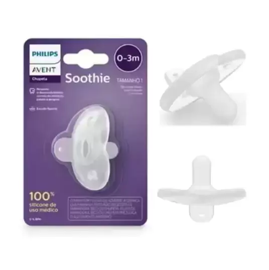 ChupetaAvent Philips Soothie 0 a 3 meses / 4 a 6 meses - Silicone Imagem 1